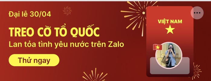 Cả triệu người dùng Zalo "treo cờ Tổ quốc" mừng Đại lễ 30-4 - Ảnh 1.