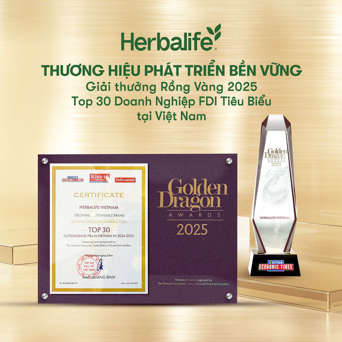 Herbalife Việt Nam được vinh danh Top 30 Giải thưởng Rồng Vàng 2025- Ảnh 2.