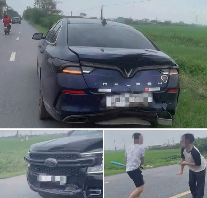 Tài xế ôtô dùng gậy bóng chày giải quyết va chạm giao thông - Ảnh 1.