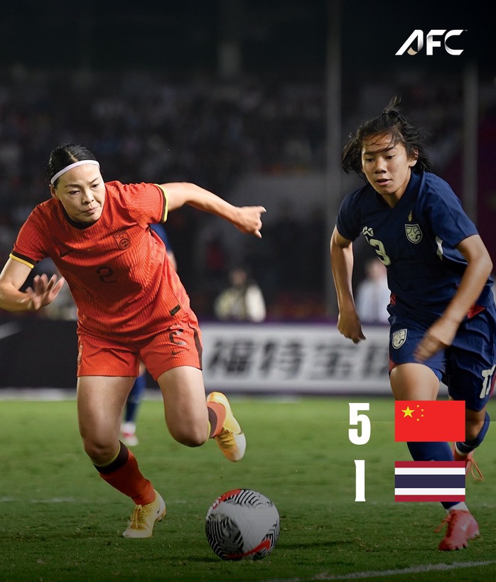 Nữ Thái Lan thua đậm 1-5 Trung Quốc, về nhì Giải CFA Youngchuan 2025- Ảnh 1. Nữ Thái Lan thua đậm 1-5 Trung Quốc, về nhì Giải CFA Youngchuan 2025- Ảnh 1.