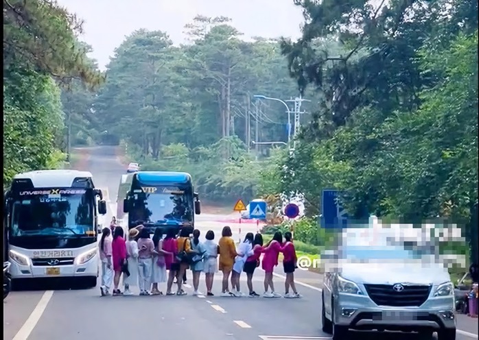 CLIP: Nhóm du khách dàn hàng ngang để chụp hình ở Măng Đen- Ảnh 2. CLIP: Nhóm du khách dàn hàng ngang để chụp hình ở Măng Đen- Ảnh 2.