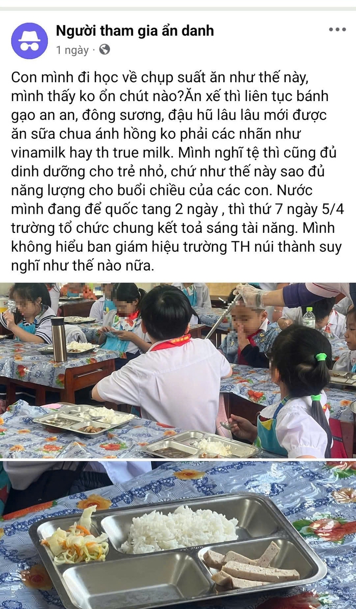Hiệu trưởng lên tiếng về hình ảnh suất ăn bán trú lèo tèo ở Đà Nẵng- Ảnh 2. Hiệu trưởng lên tiếng về hình ảnh suất ăn bán trú lèo tèo ở Đà Nẵng- Ảnh 2.