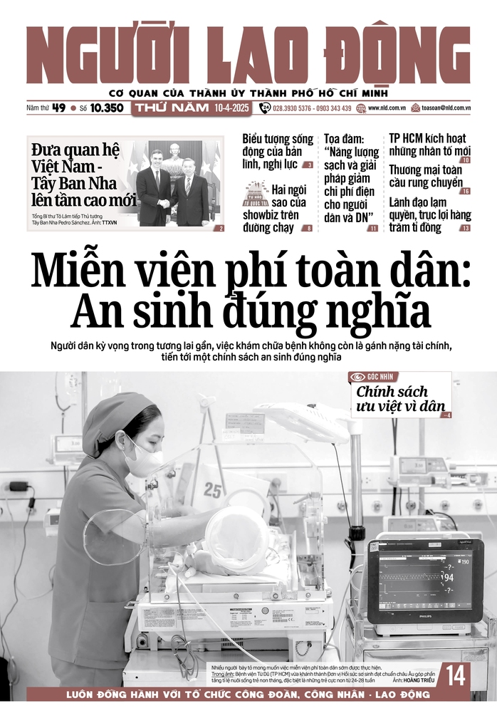 Báo in ngày 10-4: Miễn viện phí toàn dân: An sinh đúng nghĩa - Ảnh 1. Báo in ngày 10-4: Miễn viện phí toàn dân: An sinh đúng nghĩa - Ảnh 1.