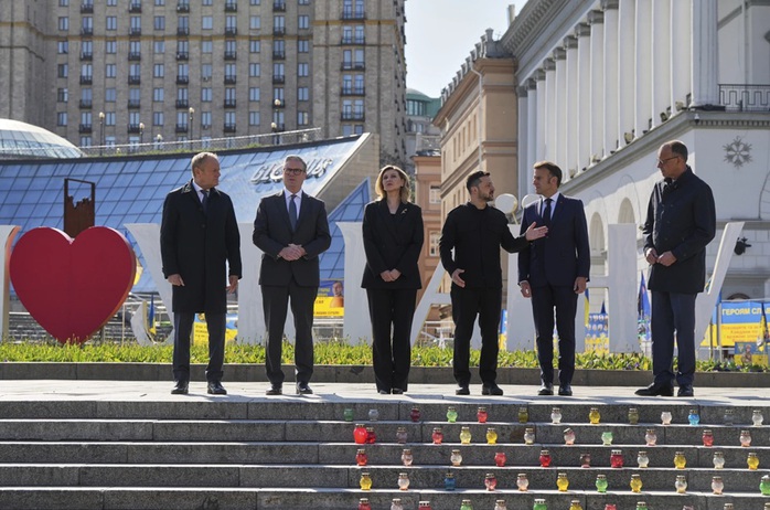 Lãnh đạo 4 nước châu Âu đến Ukraine, thúc đẩy ngừng bắn - Ảnh 1.