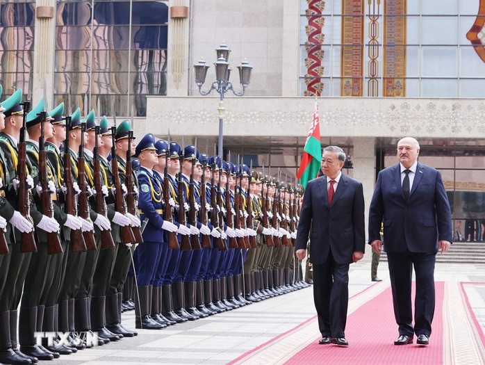 Lễ đón Tổng Bí thư Tô Lâm thăm cấp Nhà nước Cộng hòa Belarus - Ảnh 5.