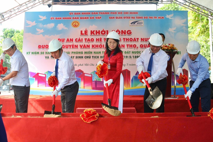 TP HCM: Khởi công dự án thoát nước hơn 350 tỉ đồng trên địa bàn quận Gò Vấp - Ảnh 1.