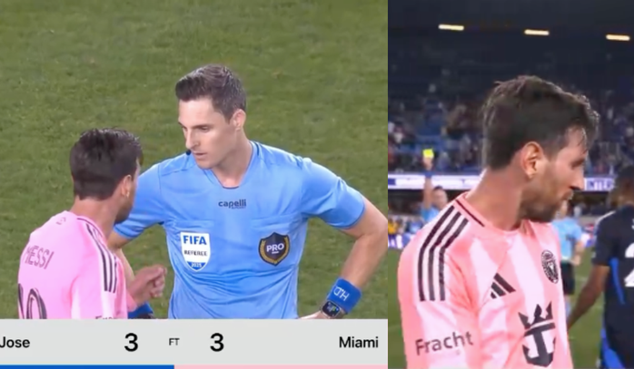 Inter Miami bị cầm hòa, Messi nhận thẻ vàng khi chỉ tay thẳng mặt trọng tài- Ảnh 1. Inter Miami bị cầm hòa, Messi nhận thẻ vàng khi chỉ tay thẳng mặt trọng tài- Ảnh 1.
