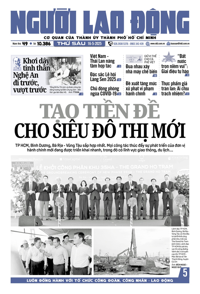 Báo in Người Lao Động 16-5: Chủ động phòng ngừa COVID-19- Ảnh 1. Báo in Người Lao Động 16-5: Chủ động phòng ngừa COVID-19- Ảnh 1.