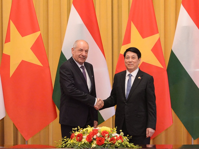 Chủ tịch nước Lương Cường chủ trì lễ đón chính thức Tổng thống Hungary - Ảnh 11.