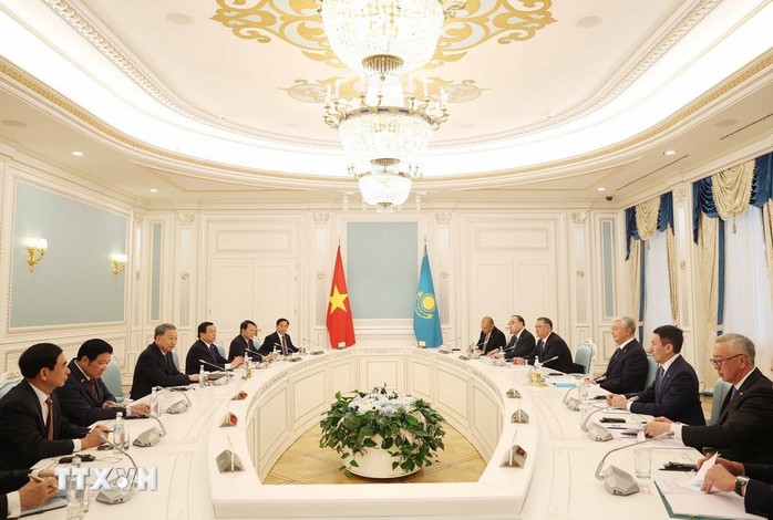 Lễ đón Tổng Bí thư Tô Lâm và Phu nhân thăm cấp Nhà nước Kazakhstan - Ảnh 9.