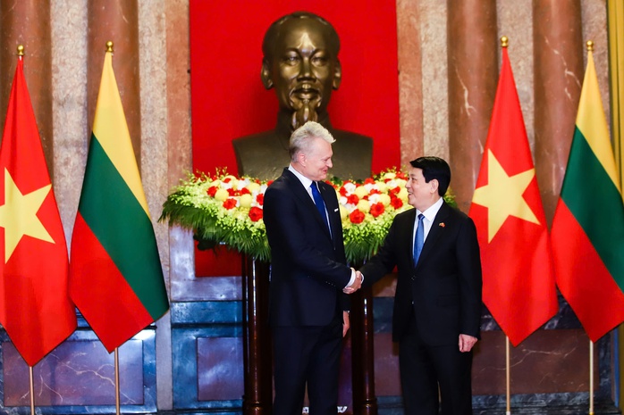 Chủ tịch nước Lương Cường chủ trì lễ đón Tổng thống Litva - Ảnh 14.