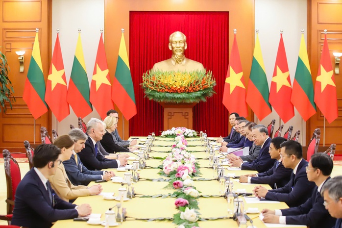 Tổng Bí thư Tô Lâm hội kiến Tổng thống Cộng hòa Litva - Ảnh 7.