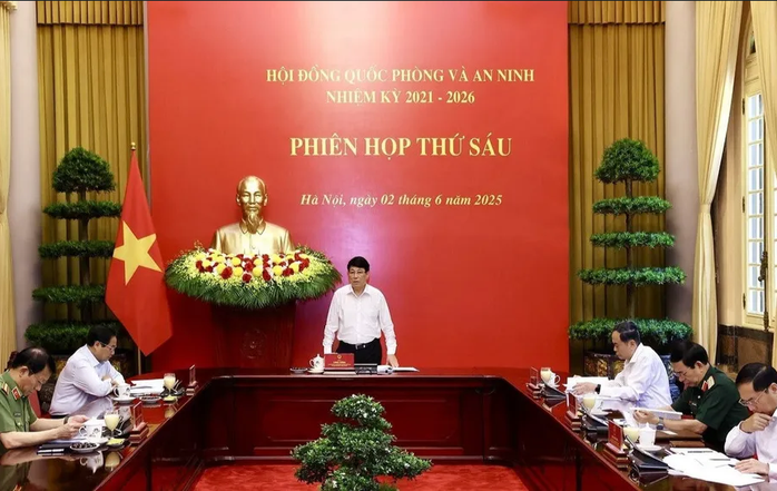 Chủ tịch nước Lương Cường chủ trì phiên họp thứ 6 Hội đồng Quốc phòng và An ninh - Ảnh 1.