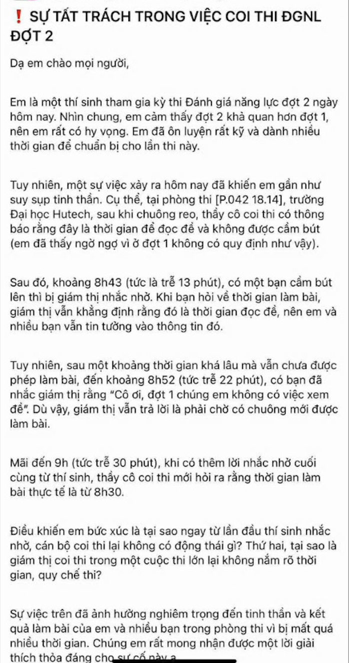 Kỳ thi đánh giá năng lực đợt 2 lại gặp sự cố? - Ảnh 2.