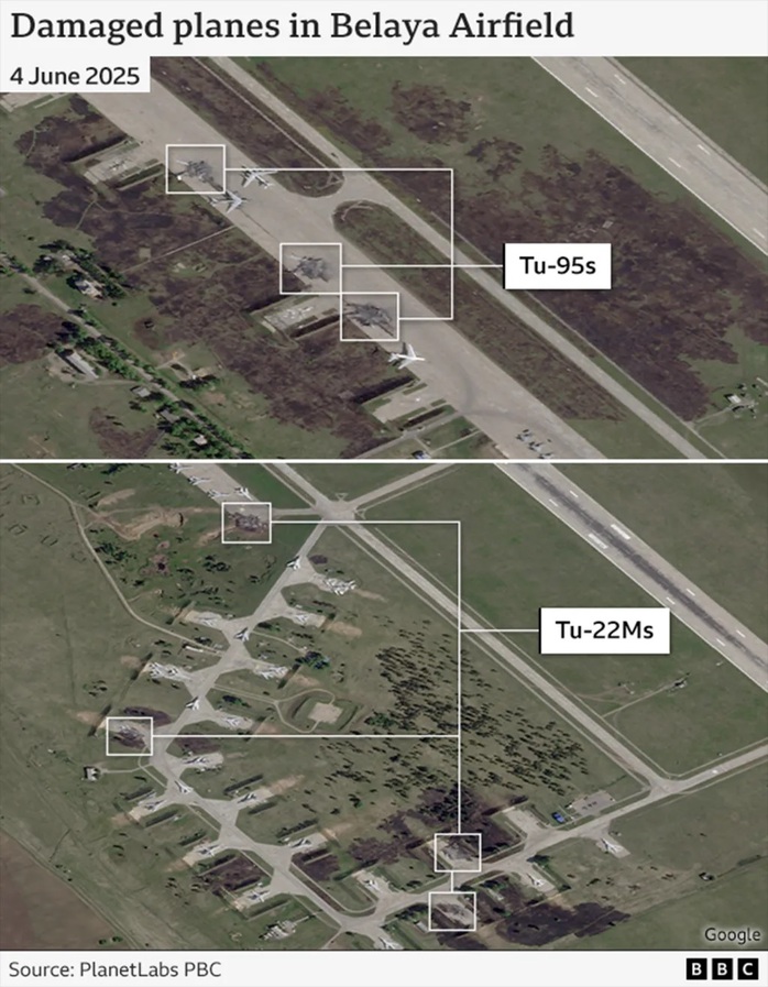 Quy mô cuộc tấn công bằng UAV của Ukraine vào máy bay ném bom Nga ra sao? - Ảnh 2. Quy mô cuộc tấn công bằng UAV của Ukraine vào máy bay ném bom Nga ra sao? - Ảnh 2.