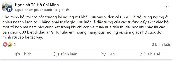Bất ngờ bỏ xét tuyển khối C00, thí sinh "trở tay không kịp"- Ảnh 1. Bất ngờ bỏ xét tuyển khối C00, thí sinh "trở tay không kịp"- Ảnh 1.