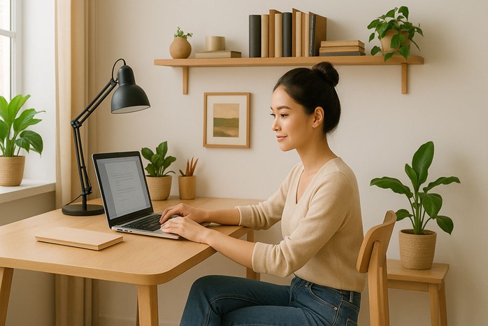 Góc làm việc đẹp giúp tăng hiệu suất - Ảnh 1.
