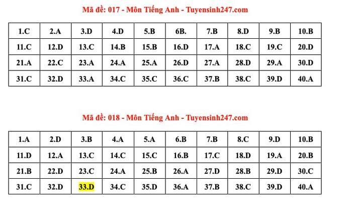 Thi lớp 10 Hà Nội: Đáp án môn tiếng Anh - Ảnh 9.