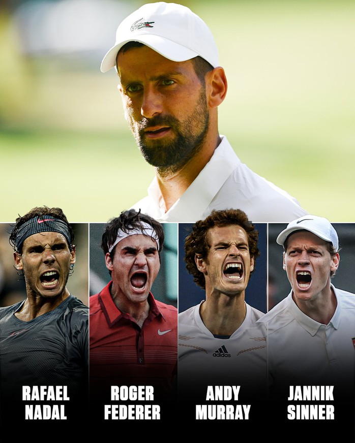 Sinner hạ Djokovic, lần đầu vào chung kết Wimbledon, tiếp bước Nadal và Federer - Ảnh 2. Sinner hạ Djokovic, lần đầu vào chung kết Wimbledon, tiếp bước Nadal và Federer - Ảnh 2.