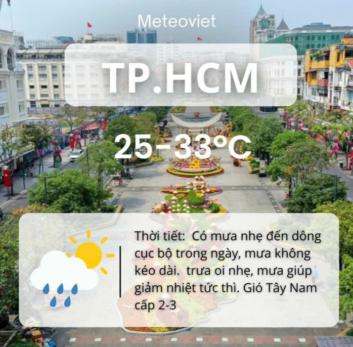 Thời tiết TP HCM hôm nay, 12-7: Nắng gián đoạn, có mưa nhẹ - Ảnh 3.