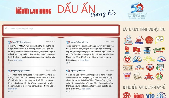 Bất ngờ, xúc động với những chia sẻ của bạn đọc về Báo Người Lao Động - Ảnh 1.