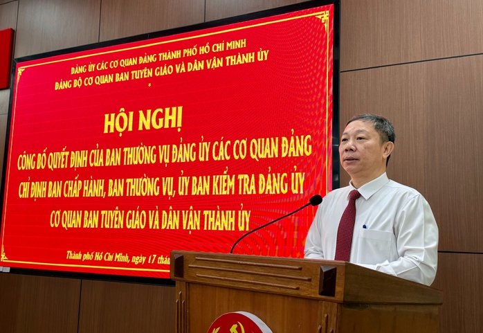 Ban Tuyên giáo và Dân vận Thành ủy TP HCM có tân Trưởng Ban - Ảnh 1.