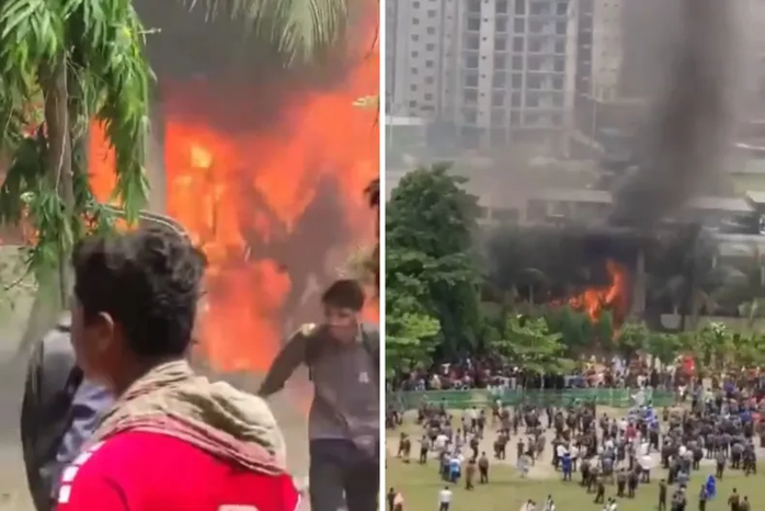 Máy bay rơi trúng khuôn viên trường học ở Bangladesh, ít nhất 1 người chết - Ảnh 1. Máy bay rơi trúng khuôn viên trường học ở Bangladesh, ít nhất 1 người chết - Ảnh 1.