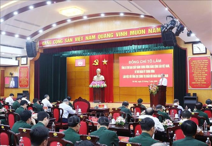 Tổng Bí thư Tô Lâm làm việc với Tổng cục Chính trị Quân đội nhân dân Việt Nam- Ảnh 1. Tổng Bí thư Tô Lâm làm việc với Tổng cục Chính trị Quân đội nhân dân Việt Nam- Ảnh 1.