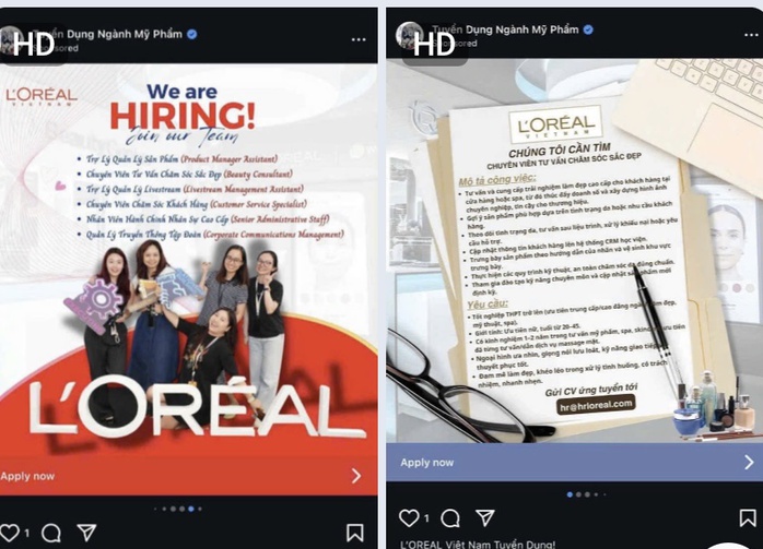 L'Oréal Việt Nam cảnh báo lừa đảo tuyển dụng giả mạo gần đây - Ảnh 1. L'Oréal Việt Nam cảnh báo lừa đảo tuyển dụng giả mạo gần đây - Ảnh 1.