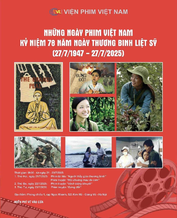 Chiếu 4 bộ phim miễn phí nhân kỷ niệm 78 năm Ngày Thương binh - Liệt sĩ - Ảnh 1.