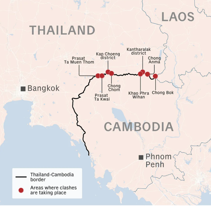 Những diễn biến mới nhất trong xung đột biên giới Campuchia - Thái Lan- Ảnh 1.