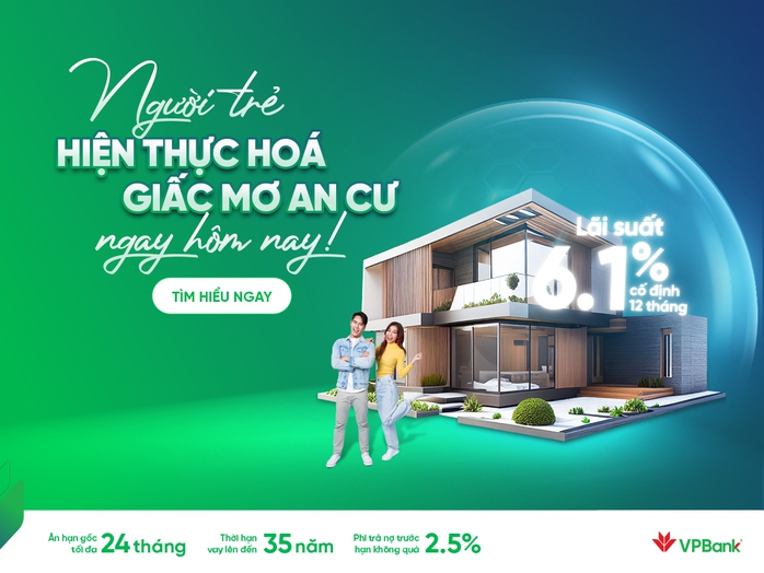 VPBank thêm ưu đãi lãi suất cho người trẻ vay mua nhà- Ảnh 1. VPBank thêm ưu đãi lãi suất cho người trẻ vay mua nhà- Ảnh 1.
