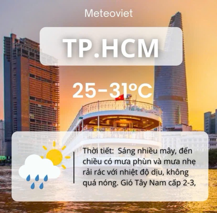 Thời tiết TP HCM hôm nay, 8-7: Lành tính, đặc trưng mùa mưa- Ảnh 2. Thời tiết TP HCM hôm nay, 8-7: Lành tính, đặc trưng mùa mưa- Ảnh 2.