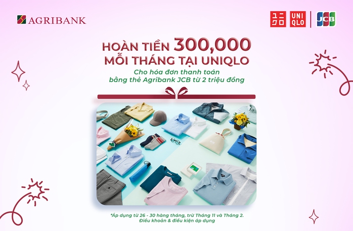 Mưa ưu đãi dành cho chủ thẻ Agribank: "Chi tiêu dễ dàng - Nhận hoàn liền tay cùng Agribank"- Ảnh 1. Mưa ưu đãi dành cho chủ thẻ Agribank: "Chi tiêu dễ dàng - Nhận hoàn liền tay cùng Agribank"- Ảnh 1.