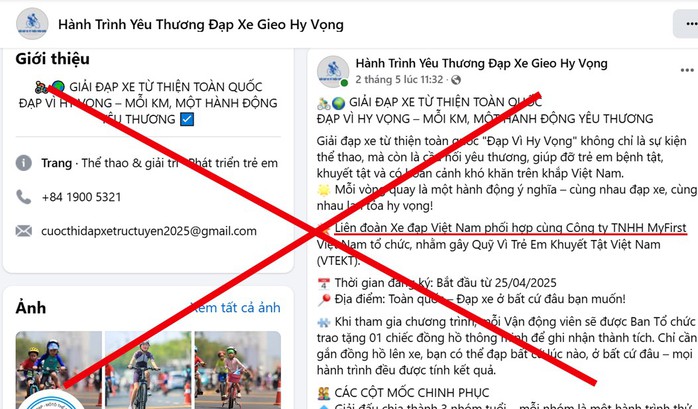 Cảnh báo mạo danh Liên đoàn thể thao để tổ chức giải đua xe đạp, thu phí trái phép- Ảnh 1. Cảnh báo mạo danh Liên đoàn thể thao để tổ chức giải đua xe đạp, thu phí trái phép- Ảnh 1.