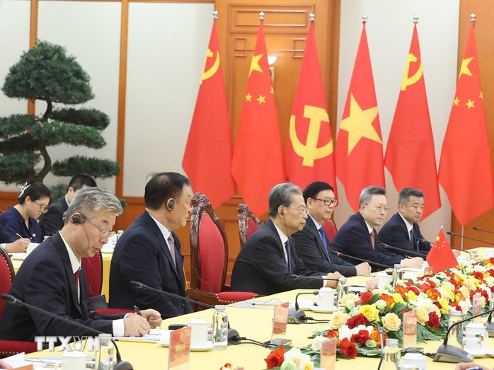 Tổng Bí thư Tô Lâm tiếp Ủy viên trưởng Nhân đại toàn quốc Trung Quốc Triệu Lạc Tế- Ảnh 6. Tổng Bí thư Tô Lâm tiếp Ủy viên trưởng Nhân đại toàn quốc Trung Quốc Triệu Lạc Tế- Ảnh 6.