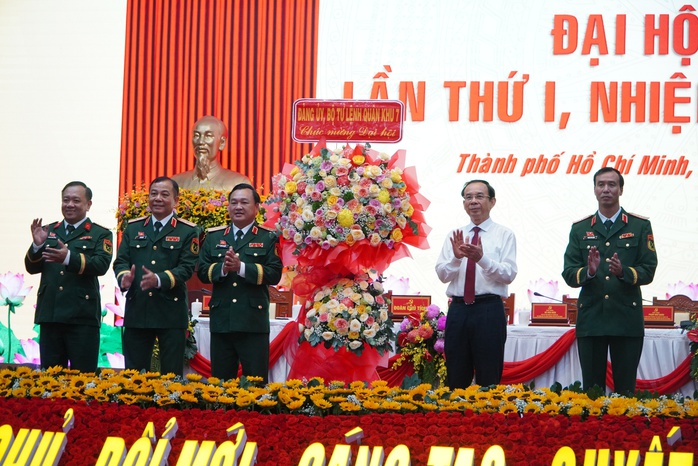Bí thư Thành ủy TP HCM Nguyễn Văn Nên dự Đại hội đại biểu Đảng bộ Quân sự TP HCM lần thứ I- Ảnh 2.