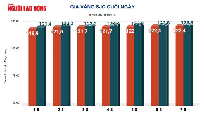 Giá vàng hôm nay 8-8: Bứt phá mạnh mẽ, chạm đỉnh hai tuần- Ảnh 2.