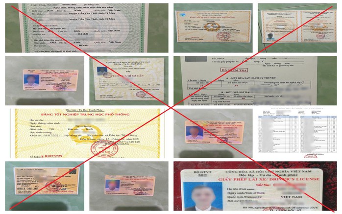 Nhóm đối tượng làm giả giấy tờ: Sổ đỏ , bằng cấp và giấy khám sức khỏe bị phát hiện - Ảnh 2.