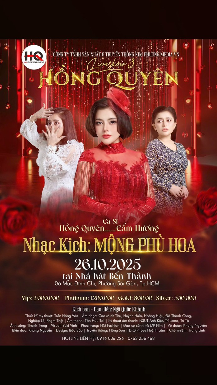 Ca sĩ Hồng Quyên "chơi lớn" với nhạc kịch "Mộng phù hoa"- Ảnh 1. Ca sĩ Hồng Quyên "chơi lớn" với nhạc kịch "Mộng phù hoa"- Ảnh 1.