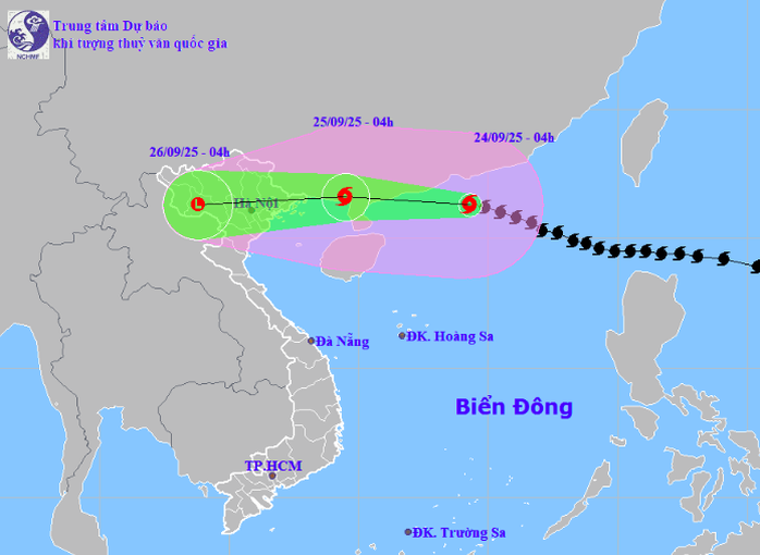 Siêu bão số 9 Ragasa suy yếu xuống cấp 15-16, giật trên cấp 17, dự báo đổ bộ vào đâu?- Ảnh 1.