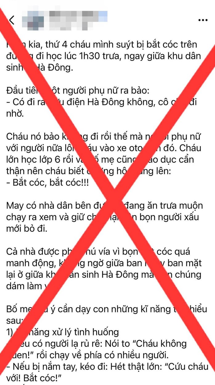 Công an Bác thông tin bắt cóc học sinh cấp 2 tại Hà Đông , Hà Nội - Ảnh 1.