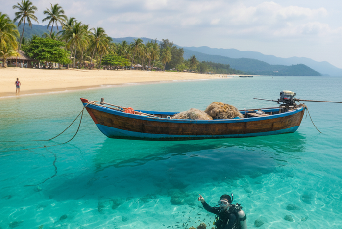 Hai thợ lặn biển ở Quảng Trị: Một người tử vong, một nguy kịch- Ảnh 1.