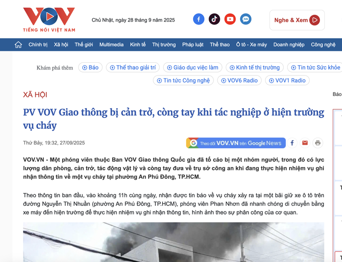 Phóng viên VOV bị còng tay khi tác nghiệp, chủ tịch phường An Phú Đông nói gì? - Ảnh 1.