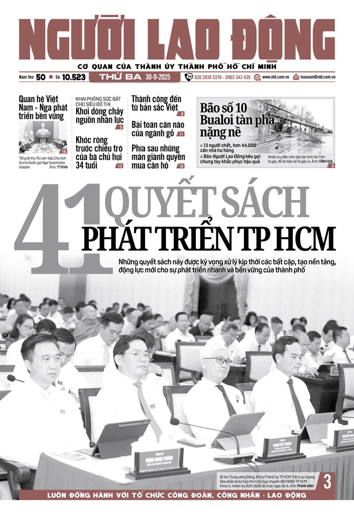 Báo in ngày 30-9: 41 quyết sách phát triển TP HCM- Ảnh 1.