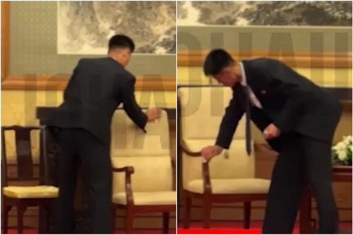 Nhân viên Triều Tiên cẩn thận thu dọn phòng họp của ông Kim Jong-un ở Bắc Kinh- Ảnh 1. Nhân viên Triều Tiên cẩn thận thu dọn phòng họp của ông Kim Jong-un ở Bắc Kinh- Ảnh 1.