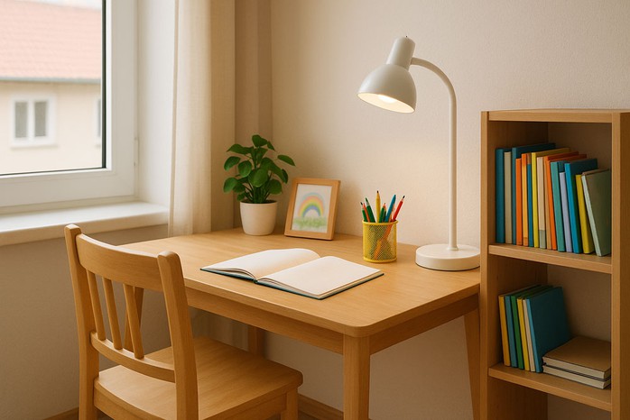 Bài trí góc học tập cho con- Ảnh 1. Bài trí góc học tập cho con- Ảnh 1.
