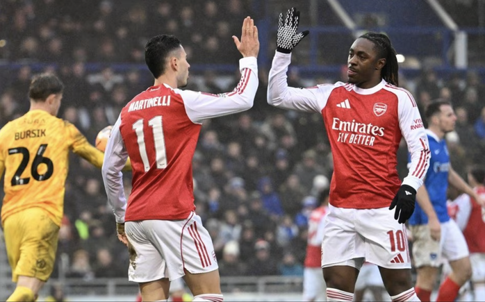 Martinelli lập hat-trick, Arsenal hạ Portsmouth v&agrave;o v&ograve;ng 4 FA Cup - Ảnh 2.