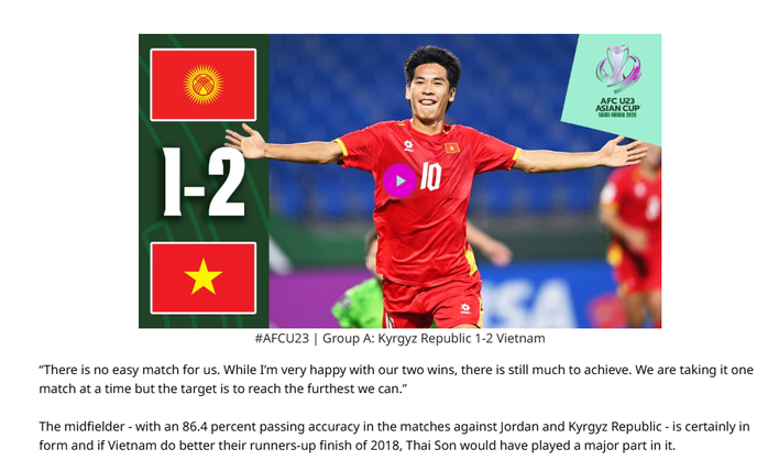 Truyền th&ocirc;ng ch&acirc;u &Aacute; ngợi khen "m&aacute;y qu&eacute;t" của U23 Việt Nam - Ảnh 4.