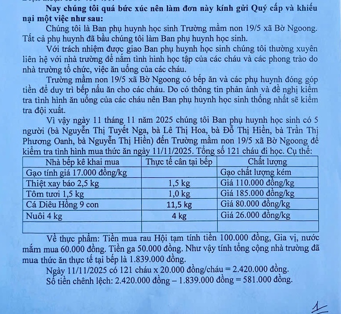 L&agrave;m r&otilde; bữa ăn b&aacute;n tr&uacute; tại trường Mầm non 19 - 5 ở Gia Lai bị tố cắt x&eacute;n - Ảnh 1.